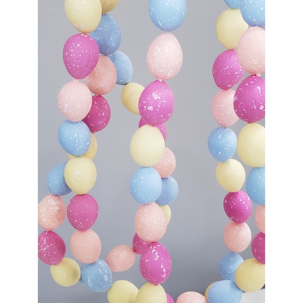 Plastic Easter‎ Egg Garland Decoration Miniature Eggs - MEASURES 6 FEET